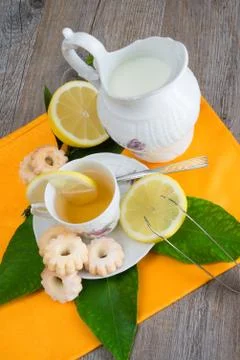 Tea and lemon Stock Photos