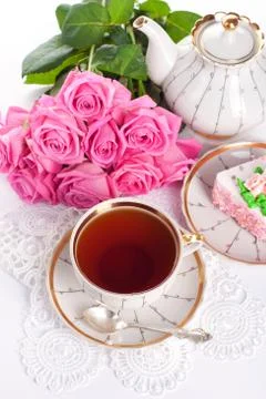?up of tea and roses Foto stock