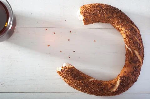 Tea and simit Stock Photos