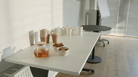 Tea and Snacks Prepared for Group Therapy Session Break Stock Footage 337231864