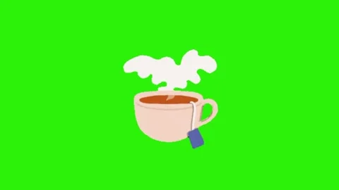 Tea animation on green screen 動画素材 329331843