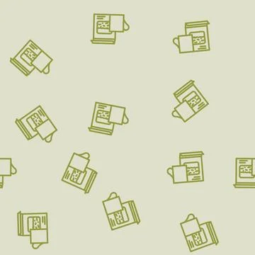 Tea artichoke line vector seamless pattern Stock Illustration