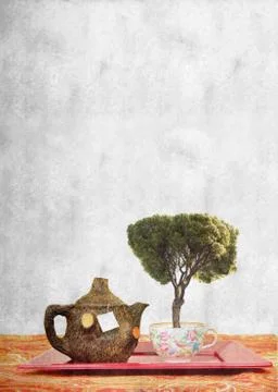 Tea background copy space Stock Illustration