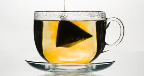 Tea Bag is Brewed in a Cup 4K Stock Footage 261305907