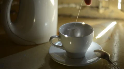 Tea bag in a cup Stock Footage 63130141