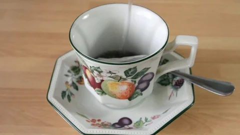 Tea Bag in a Cup, with Hot Water Stock Footage 85567689
