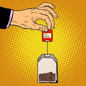 Tea bag hand Stock-Illustration