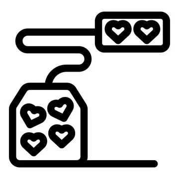 Tea bag with hearts representing love and affection for valentine's day gift Stock Illustration