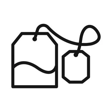 Tea bag icon Black line art vector 스톡 일러스트