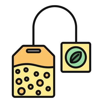 Tea bag icon for brewing herbal infusion Illustrazione stock