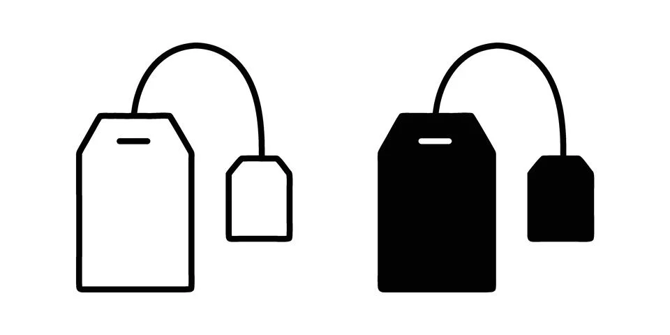 Tea bag icon bundle for website design projects Stock Illustration