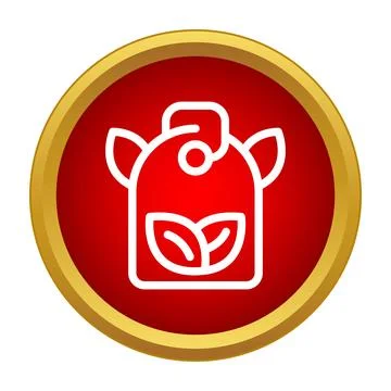 Tea bag icon representing organic healthy drink Stock Illustration