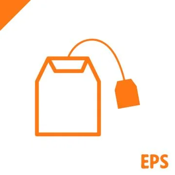 Tea bag icon stock vector illustration flat design Stock Illustration