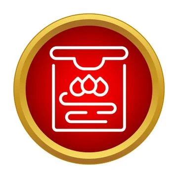 Tea bag infusing liquid in a hot cup icon Stock Illustration