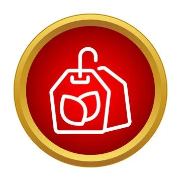 Tea bag line art icon designing emblem Illustrazione stock