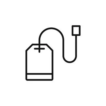 Tea bag logo sign vector outline 스톡 일러스트