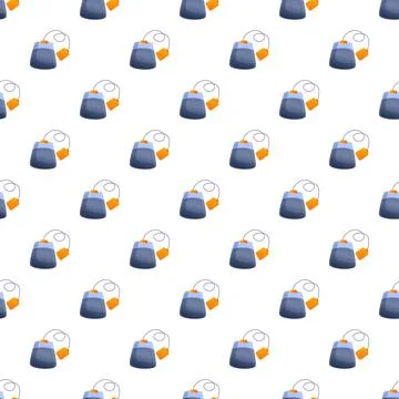 Tea bag pattern creating a seamless background design Stock Illustration