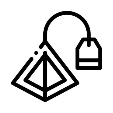 Tea bag pyramids icon vector outline illustration 스톡 일러스트