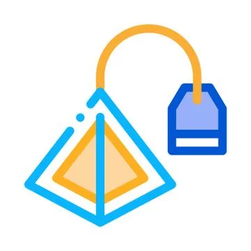 Tea bag pyramids icon vector outline illustration Stock-Illustration