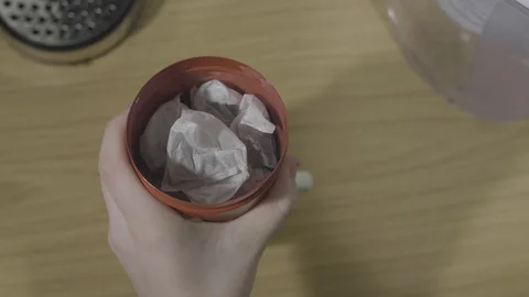 Tea bag tin Stock Footage 112341779