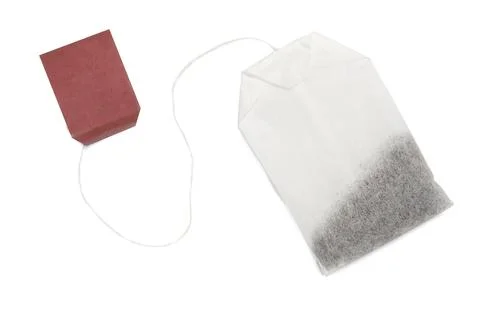 Tea bag top view isolate close-up Stock Photos