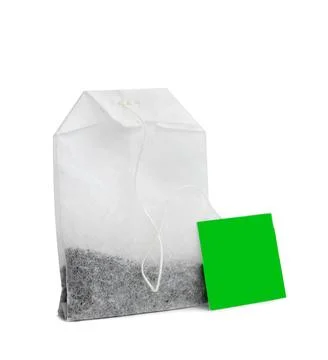 Tea bag on white background. Aromatic drink Stock Photos
