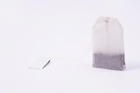 Tea bag on a white background Stockfoto's