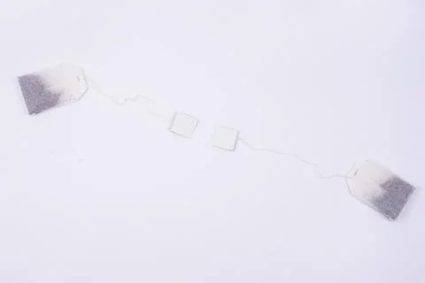 Tea bag on a white background Stock Photos
