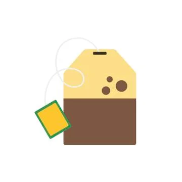 Tea bag on white background. Vector illustration in trendy flat style. EPS 10. Illustration