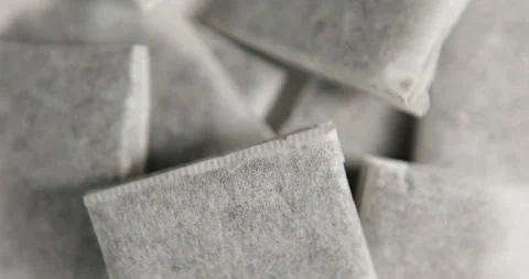 Tea Bags Close Up Rotating Stock Footage 96253592