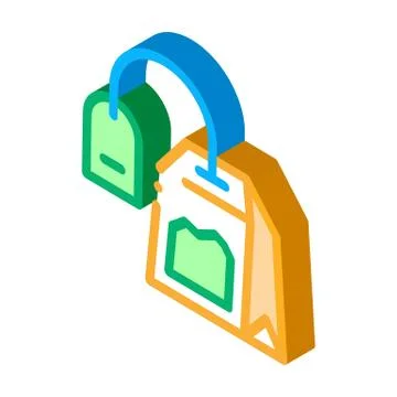 Tea bags isometric icon vector illustration 스톡 일러스트