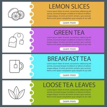 Tea banner templates set Illustrazione stock