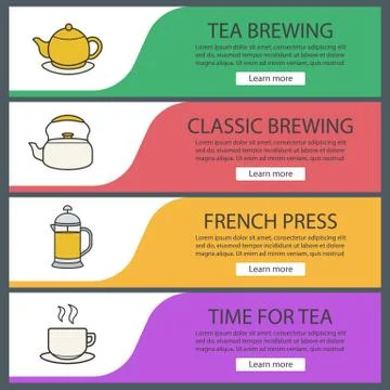 Tea banner templates set Illustrazione stock