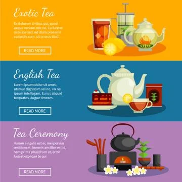 Tea Banners Set Stock Illustration