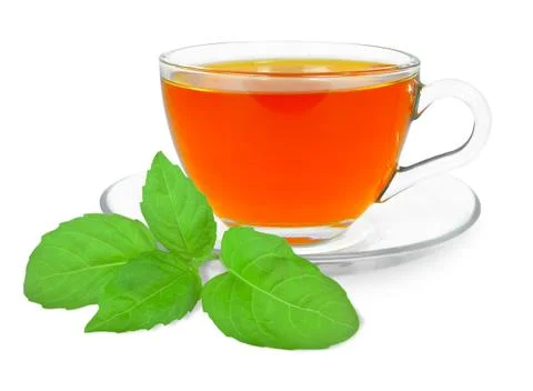 Tea with basil Foto stock