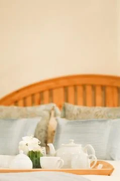 Tea in bed Foto stock