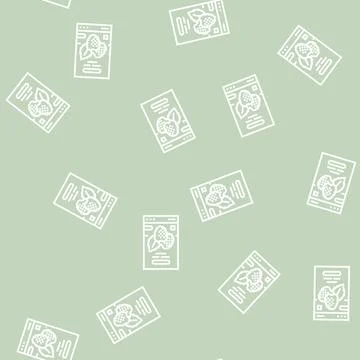 Tea blackberry line seamless pattern Illustrazione stock