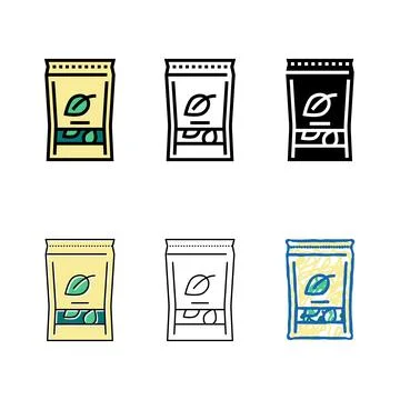 Tea box color icon vector multipack イラスト素材