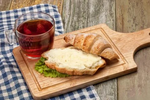 Tea, Bread And Butter Stock Photos