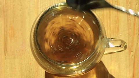 Tea is brewed in a cup Stock Footage 74107620