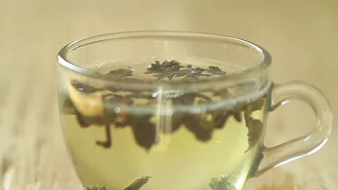 Tea is brewed in a cup Stock Footage 74108100