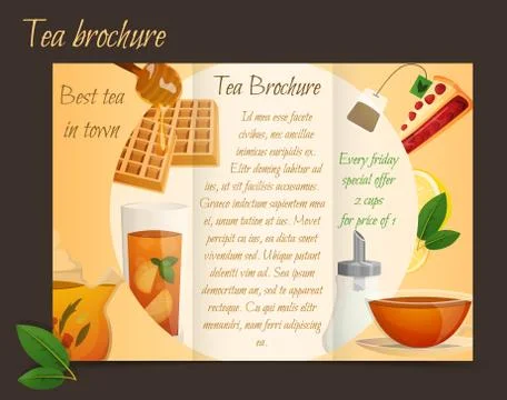 Tea brochure tri-fold Stockillustratie