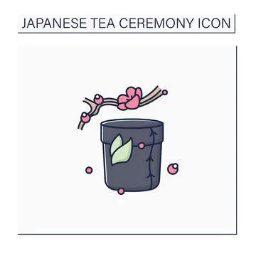 Tea caddy color icon Stock Illustration