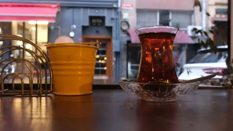 Tea at the cafe Stock Footage 169242747
