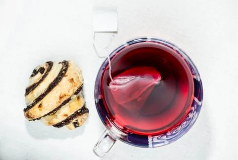 Tea With Cake From Above Stock Photos