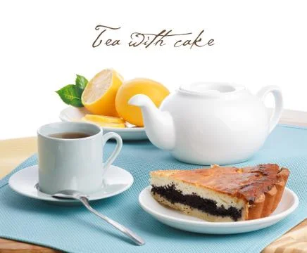 Tea with cake Stock Illustration