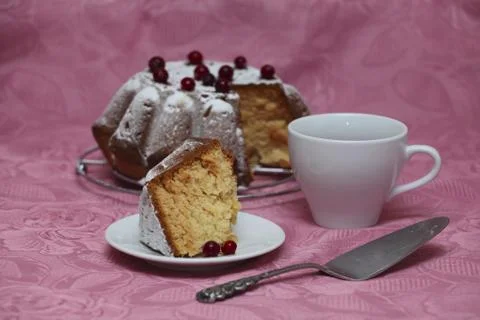 Tea with cake Stock Photos
