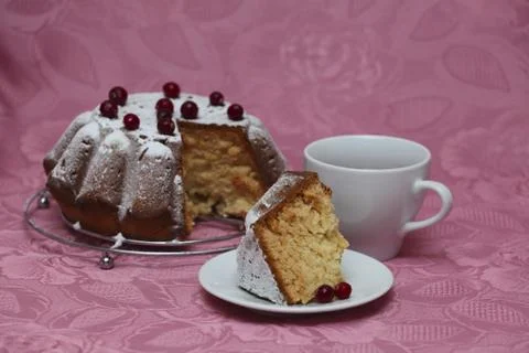 Tea with cake Stock Photos