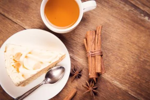 Tea with cake Stock Photos