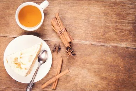 Tea with cake Stock Photos